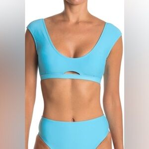 Vicious Young Babes Cap Sleeve Blue Bikini
